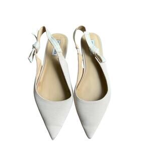 Steve Madden Cream Pointed Toe Slingback Flats with bows Size 9